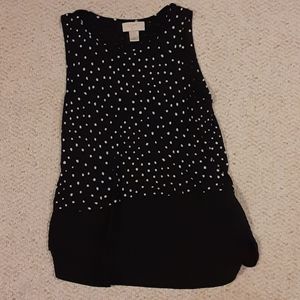 Loft XSP tank blouse black&white polkadot